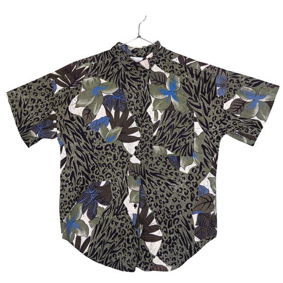 Vintage Remo Of California Button Down Shirt Size Medium Animal Tropical Print - Picture 1 of 5